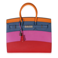 Hermès Abricot Agate Magnolia Rouge Casaque Epsom Sunrise Sellier Birkin 35 PHW Handbag fv