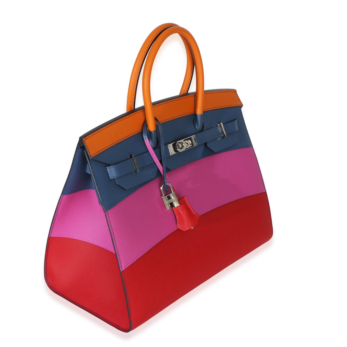 Hermès Abricot Agate Magnolia Rouge Casaque Epsom Sunset Sellier Birkin 35 PHW Handbag 3
