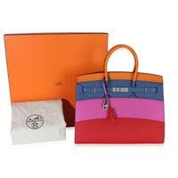 Hermès Abricot Agate Magnolia Rouge Casaque Epsom Sunset Sellier Birkin 35 PHW Handbag 7
