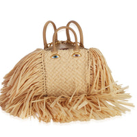 Schiaparelli Natural Raffia Triple Anatomy Jewelry Bag Handbag fv