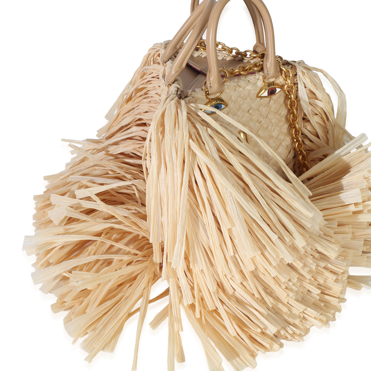 Schiaparelli Natural Raffia Triple Anatomy Jewelry Bag Handbag 2