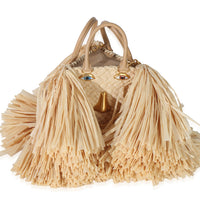 Schiaparelli Natural Raffia Triple Anatomy Jewelry Bag Handbag 4