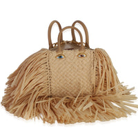 Schiaparelli Natural Raffia Triple Anatomy Jewelry Bag Handbag fv