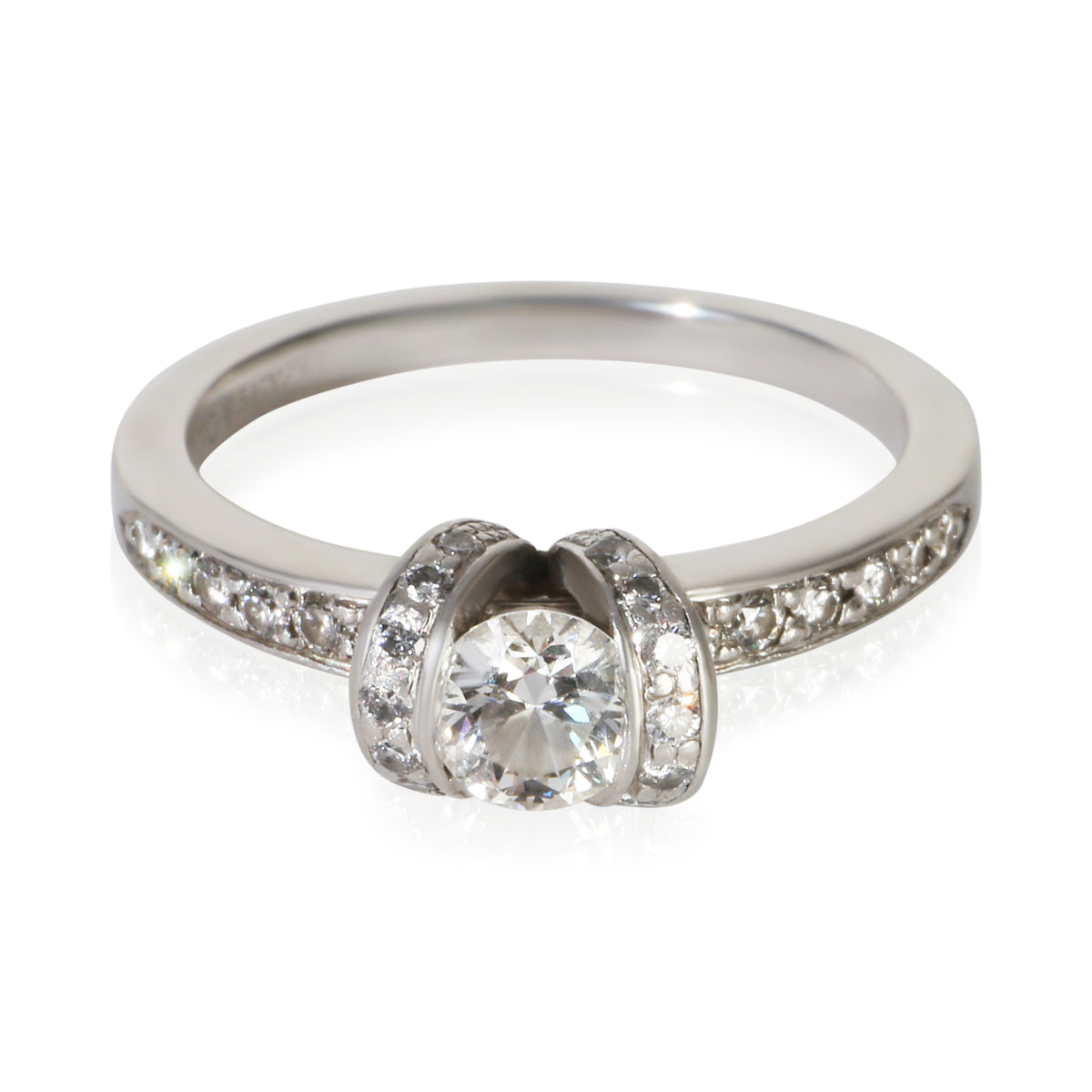 Tiffany & Co. 0.42 ct Round Brilliant Diamond Ribbon Engagement Ring fv