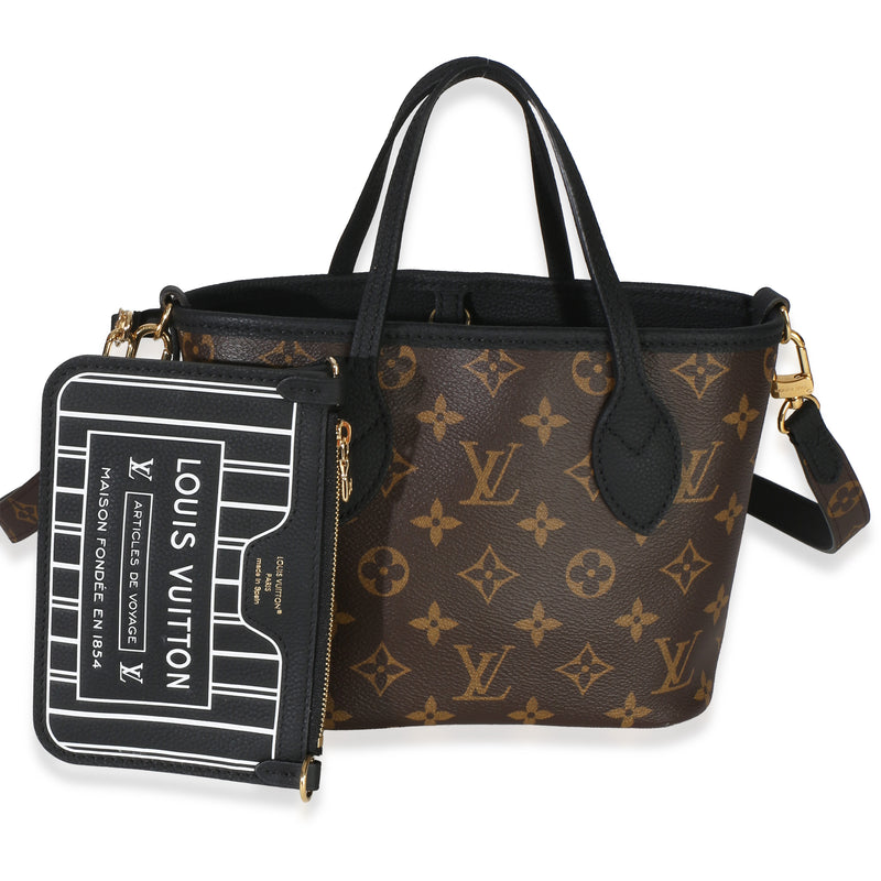 Louis Vuitton Black Monogram Canvas Neverfull Bandouliere Inside Out BB Handbag fv
