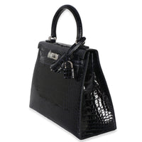 Hermès Bleu Marine Shiny Alligator Mississippiensis Sellier Kelly 25 PHW Handbag 2
