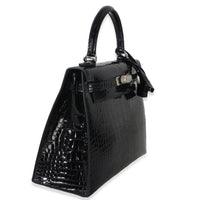 Hermès Bleu Marine Shiny Alligator Mississippiensis Sellier Kelly 25 PHW Handbag 3
