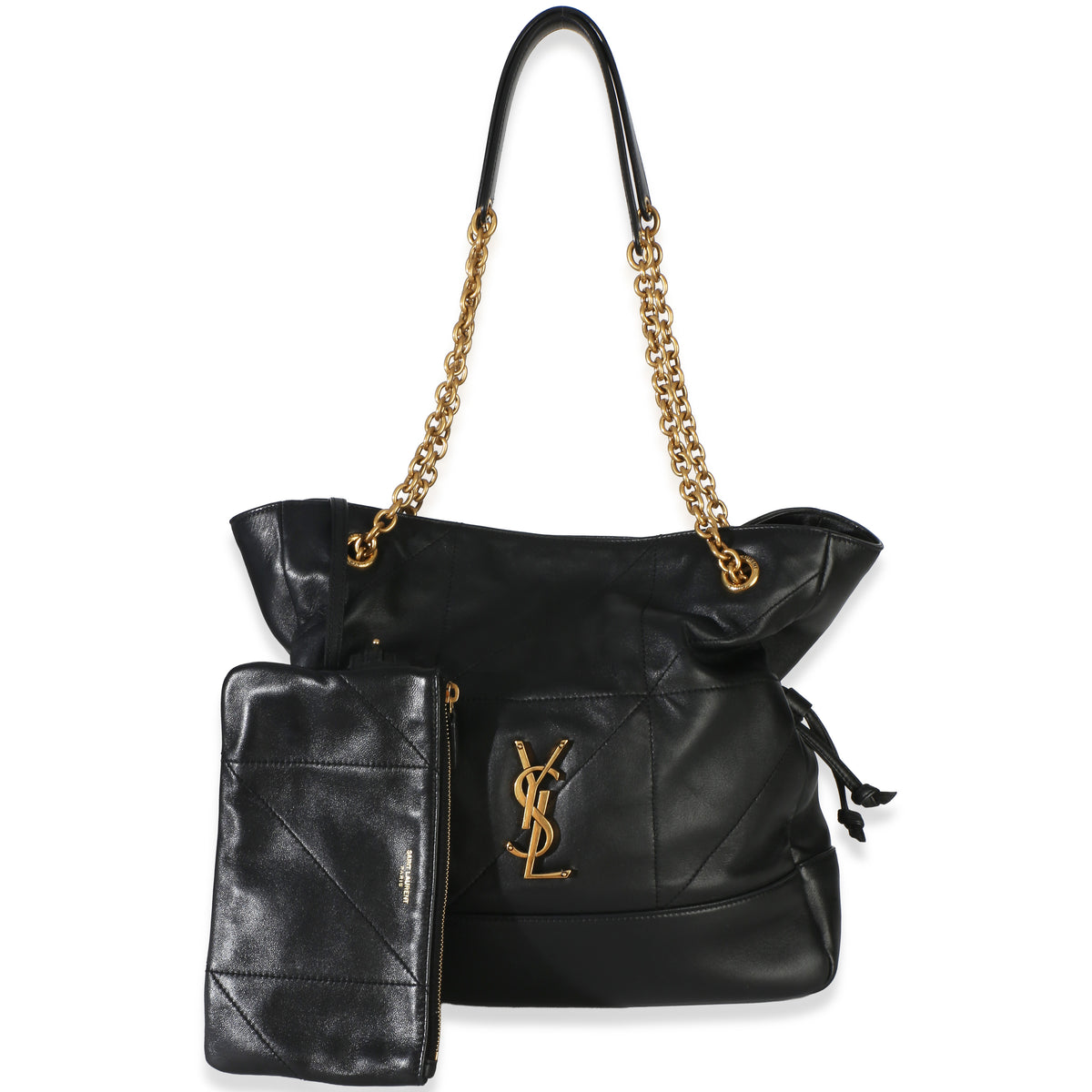 Saint Laurent Black Lambskin Small Jamie 4.3 Shopping Tote Handbag fv