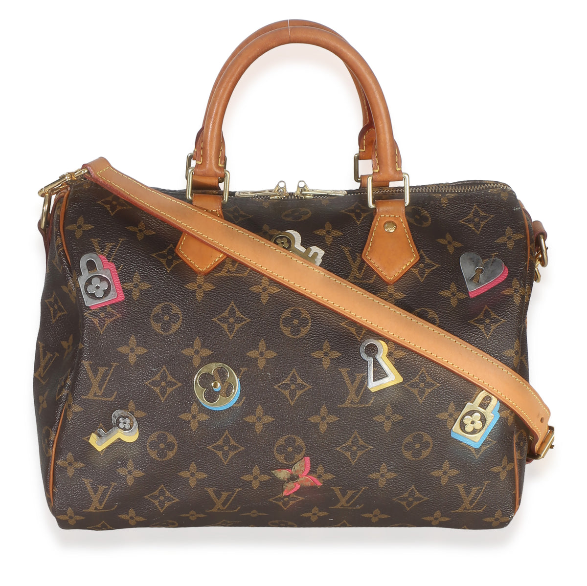 Louis Vuitton Monogram Canvas Love Lock Speedy Bandouliere 30 Handbag 4
