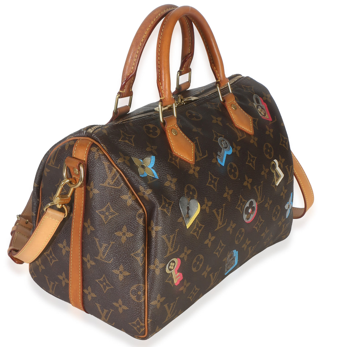 Louis Vuitton Monogram Canvas Love Lock Speedy Bandouliere 30 Handbag 3