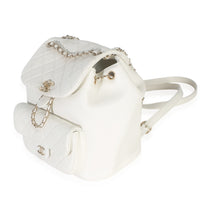 Chanel White Quilted Lambskin Small Duma Drawstring Backpack Handbag 2