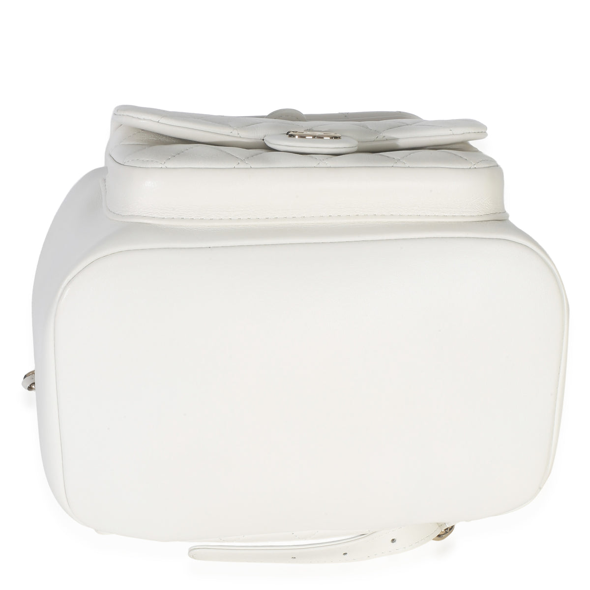 Chanel White Quilted Lambskin Small Duma Drawstring Backpack Handbag 6