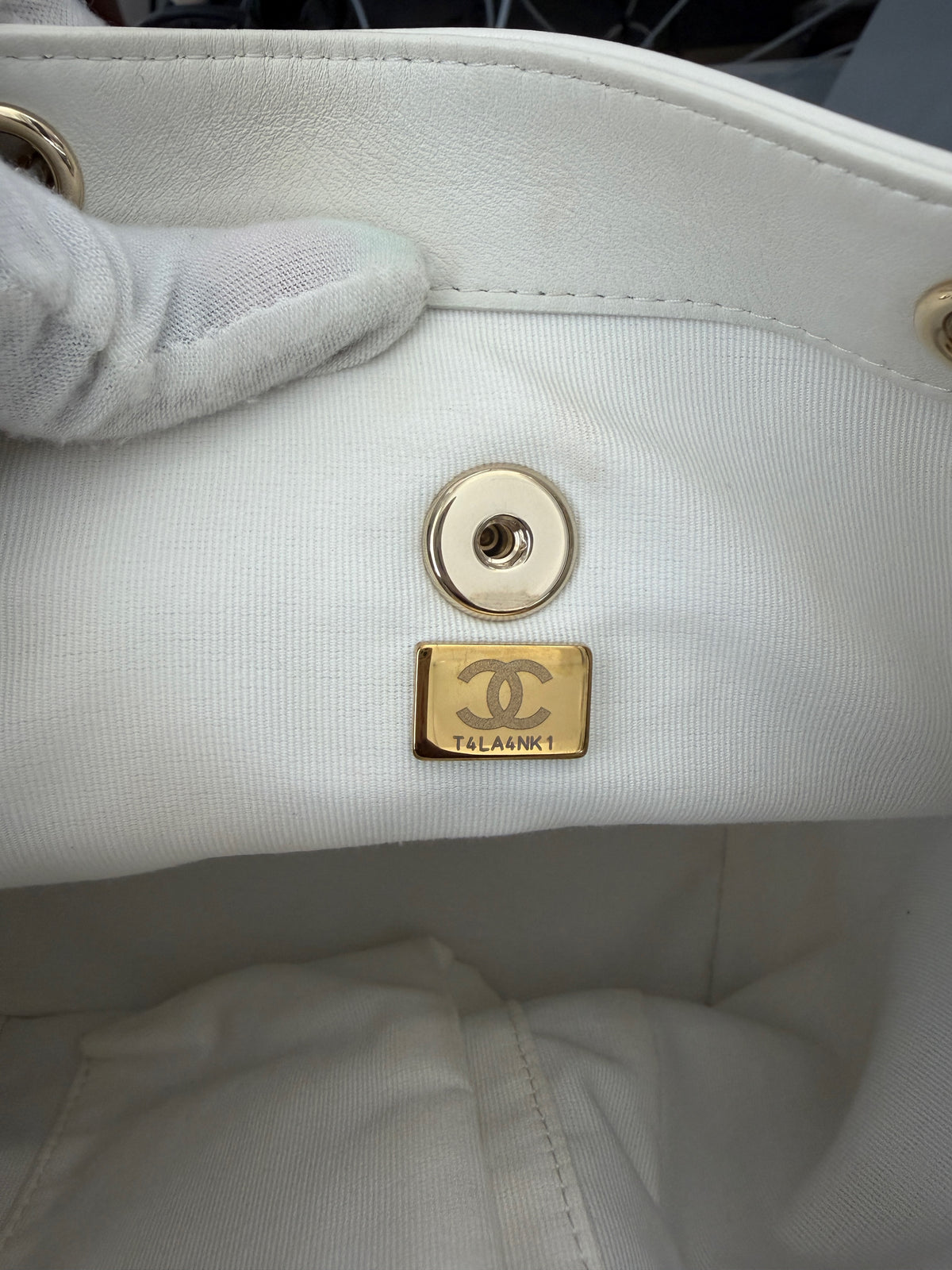 Chanel White Quilted Lambskin Small Duma Drawstring Backpack Handbag
