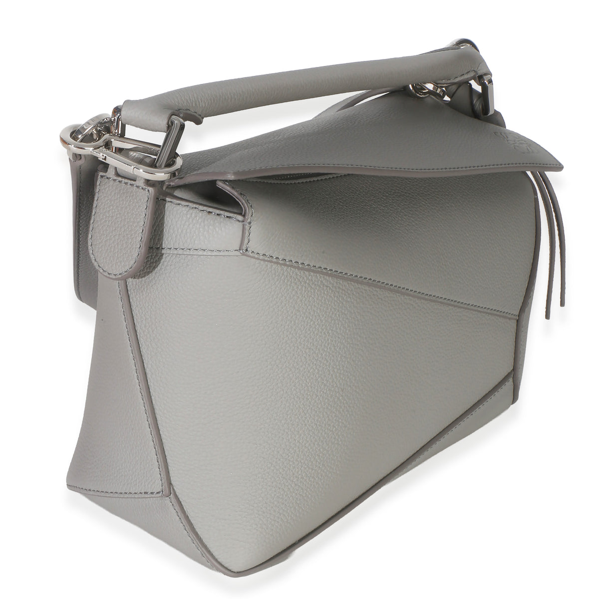 Loewe Light Grey Grained Calfskin Small Puzzle Edge Bag Handbag 3