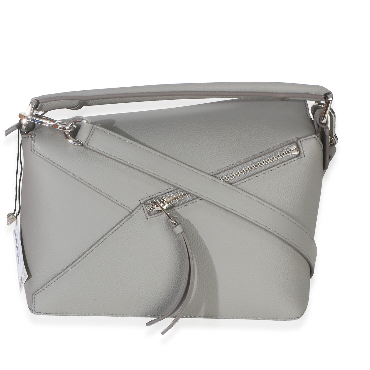 Loewe Light Grey Grained Calfskin Small Puzzle Edge Bag Handbag 4