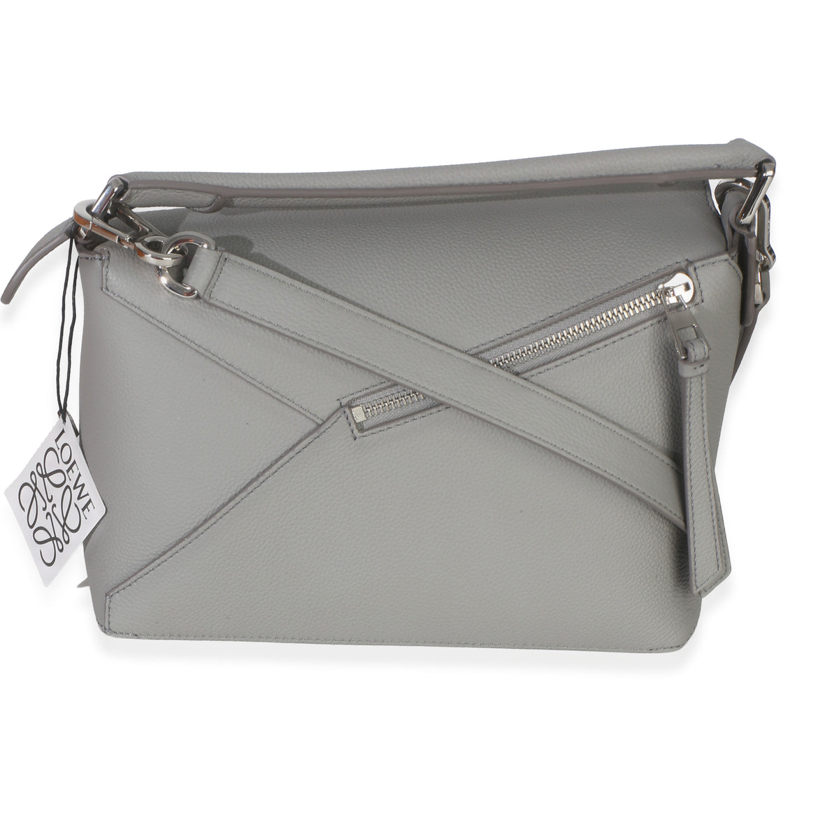 Loewe Light Grey Grained Calfskin Small Puzzle Edge Bag Handbag 5
