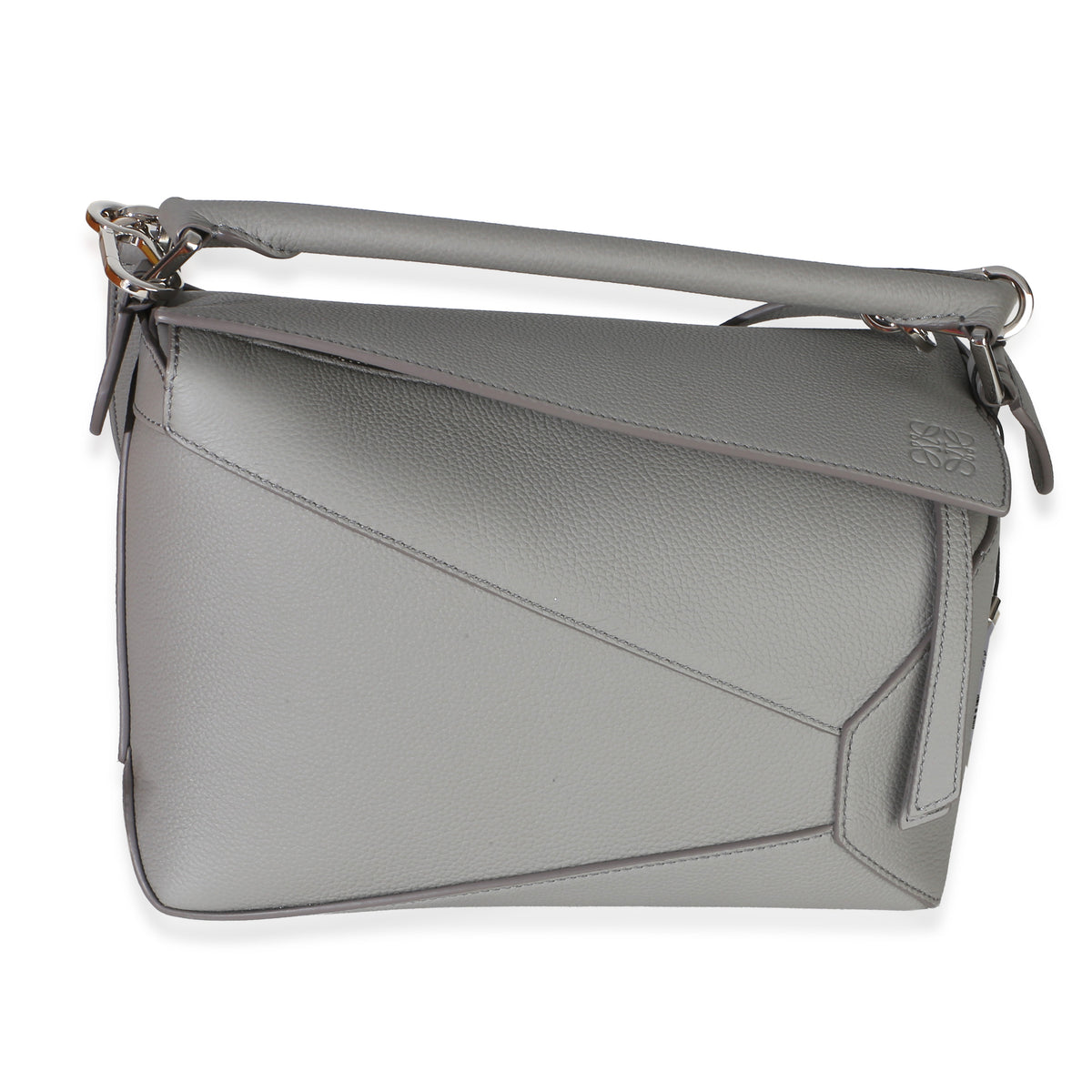Loewe Light Grey Grained Calfskin Small Puzzle Edge Bag Handbag fv