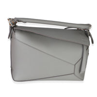 Loewe Light Grey Grained Calfskin Small Puzzle Edge Bag Handbag fv
