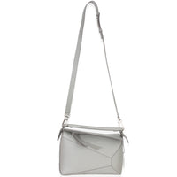 Loewe Light Grey Grained Calfskin Small Puzzle Edge Bag Handbag 9