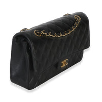Chanel Black Quilted Caviar Medium Classic Double Flap Handbag Handbag 3