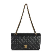 Chanel Black Quilted Caviar Medium Classic Double Flap Handbag Handbag 8