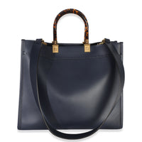 Fendi Navy Vitello King Plexiglass Embossed Medium  Sunshine Shopper Tote Handbag 4