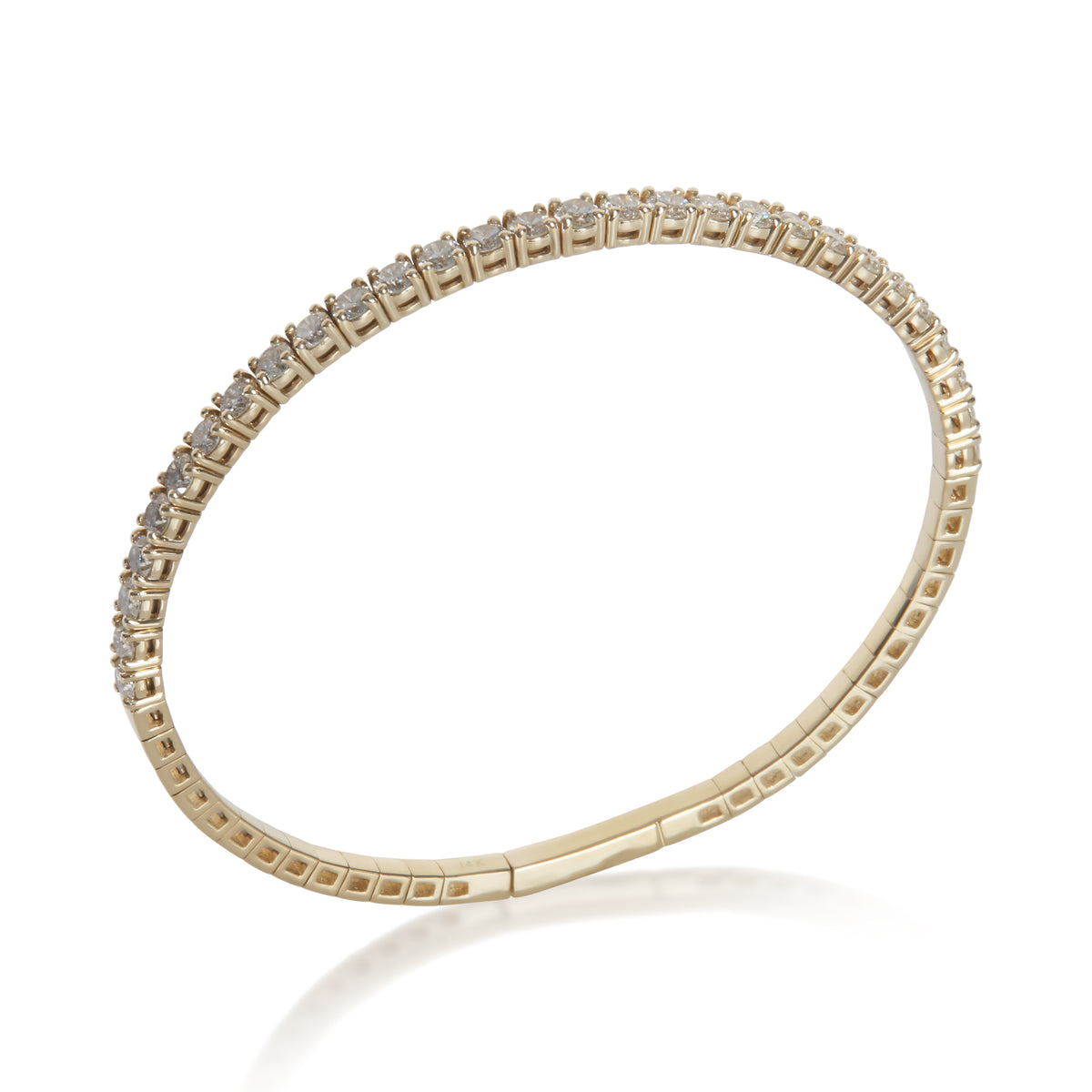 myGemma Yellow Gold Diamond Flexible Bangle Bracelet