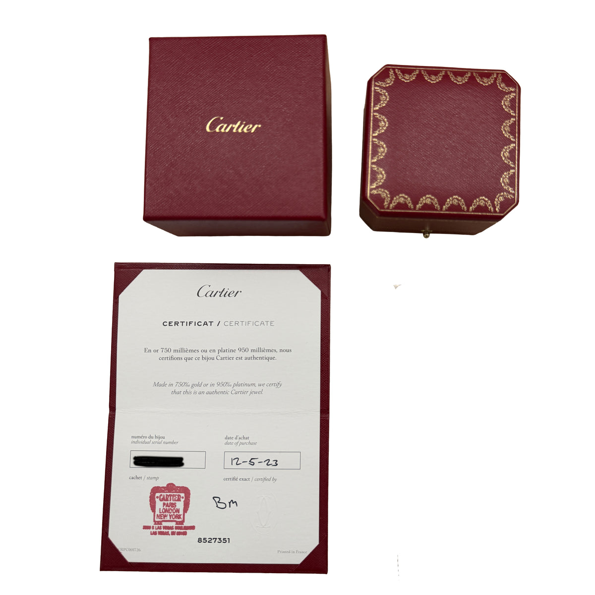 Cartier Yellow Gold  Love Ring box