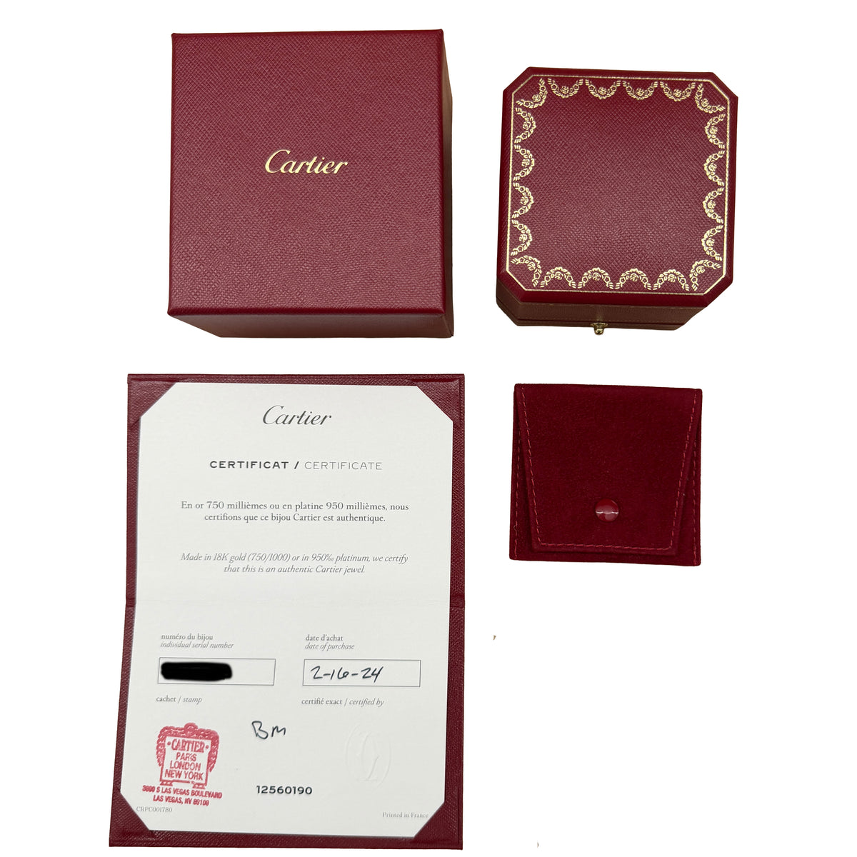 Cartier Yellow Gold  Small Model Juste Un Clou Ring box