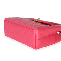 Chanel Dark Pink Shiny Aged Calfskin Quilted Nano Kelly Shopper Handbag 6