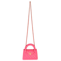 Chanel Dark Pink Shiny Aged Calfskin Quilted Nano Kelly Shopper Handbag 8