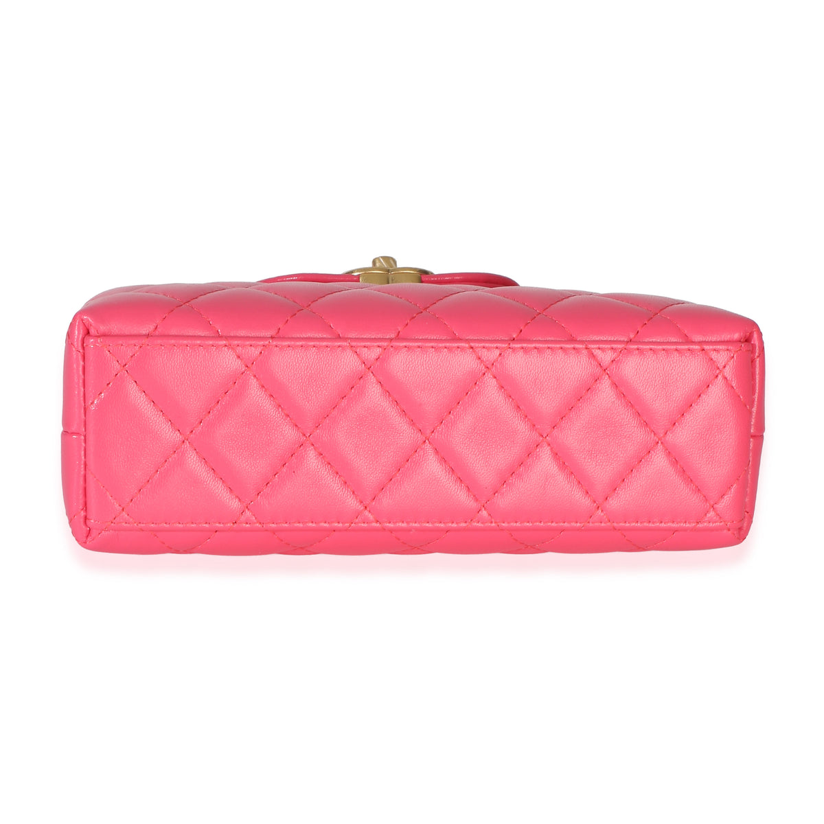 Chanel Dark Pink Shiny Aged Calfskin Quilted Nano Kelly Shopper Handbag 5