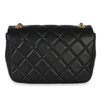 Chanel Black Quilted Lambskin Mini Pearly Chain Flap Bag Handbag 4