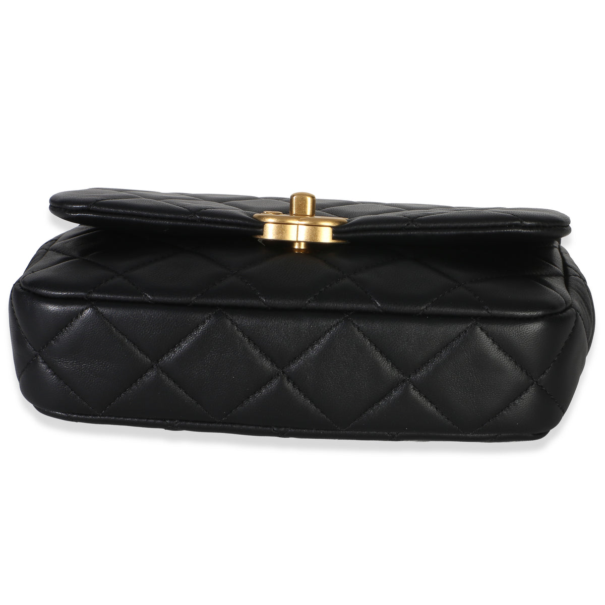 Chanel Black Quilted Lambskin Mini Pearly Chain Flap Bag Handbag 5