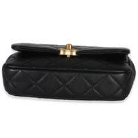Chanel Black Quilted Lambskin Mini Pearly Chain Flap Bag Handbag 5