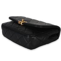 Chanel Black Quilted Lambskin Mini Pearly Chain Flap Bag Handbag 6