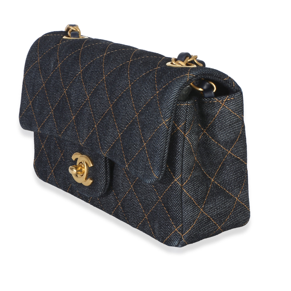 Chanel Dark Blue Quilted Denim Mini Rectangular Flap Bag Handbag 2