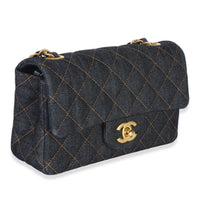 Chanel Dark Blue Quilted Denim Mini Rectangular Flap Bag Handbag 3