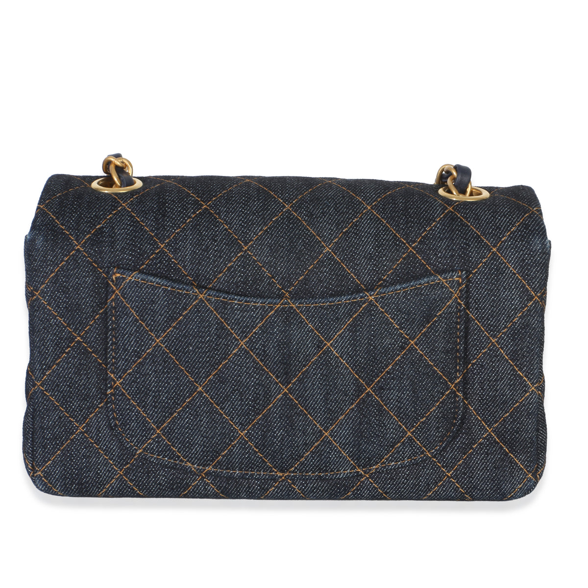 Chanel Dark Blue Quilted Denim Mini Rectangular Flap Bag Handbag 4