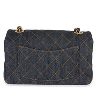 Chanel Dark Blue Quilted Denim Mini Rectangular Flap Bag Handbag 4