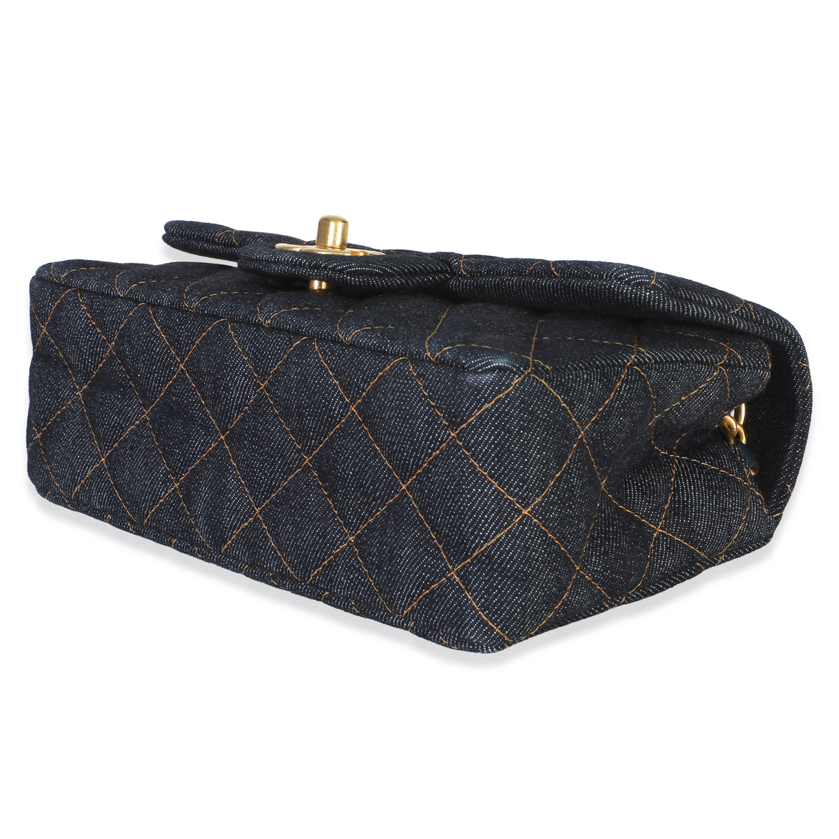 Chanel Dark Blue Quilted Denim Mini Rectangular Flap Bag Handbag 6