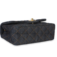 Chanel Dark Blue Quilted Denim Mini Rectangular Flap Bag Handbag 7