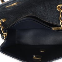 Chanel Dark Blue Quilted Denim Mini Rectangular Flap Bag Handbag 8