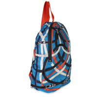 Hermès Bleu Zanibar Multicolor Cavalcadour Airsilk Backpack Handbag 3