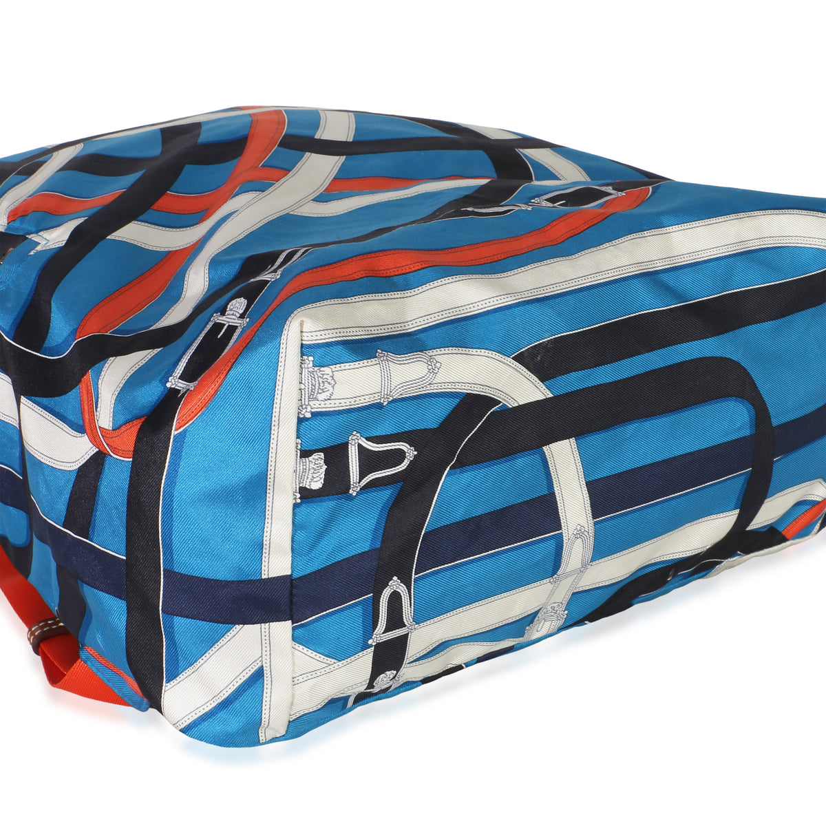 Hermès Bleu Zanibar Multicolor Cavalcadour Airsilk Backpack Handbag 7