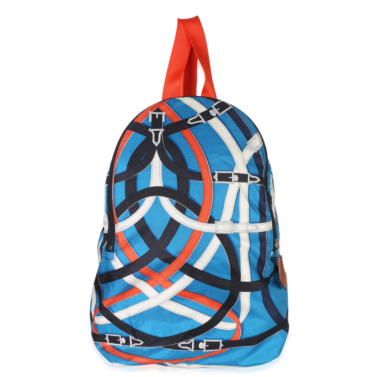Hermès Bleu Zanibar Multicolor Cavalcadour Airsilk Backpack Handbag fv