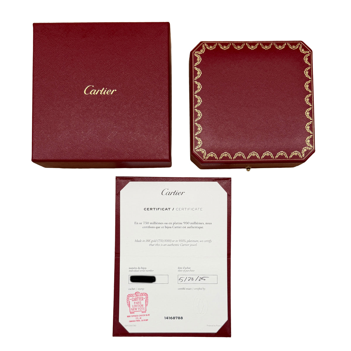 Cartier Rose Gold Diamond D'amour Pendant box