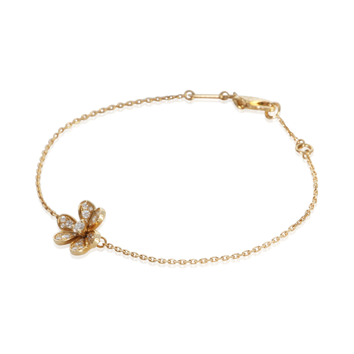 Van Cleef & Arpels Yellow Gold Diamond Mini Model Frivole Bracelet 2