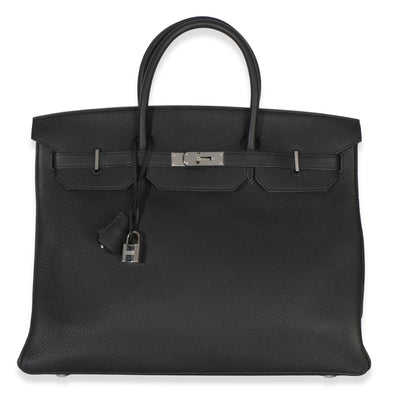 Hermès Black Togo Birkin 40 PHW Handbag fv