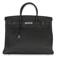 Hermès Black Togo Birkin 40 PHW Handbag fv